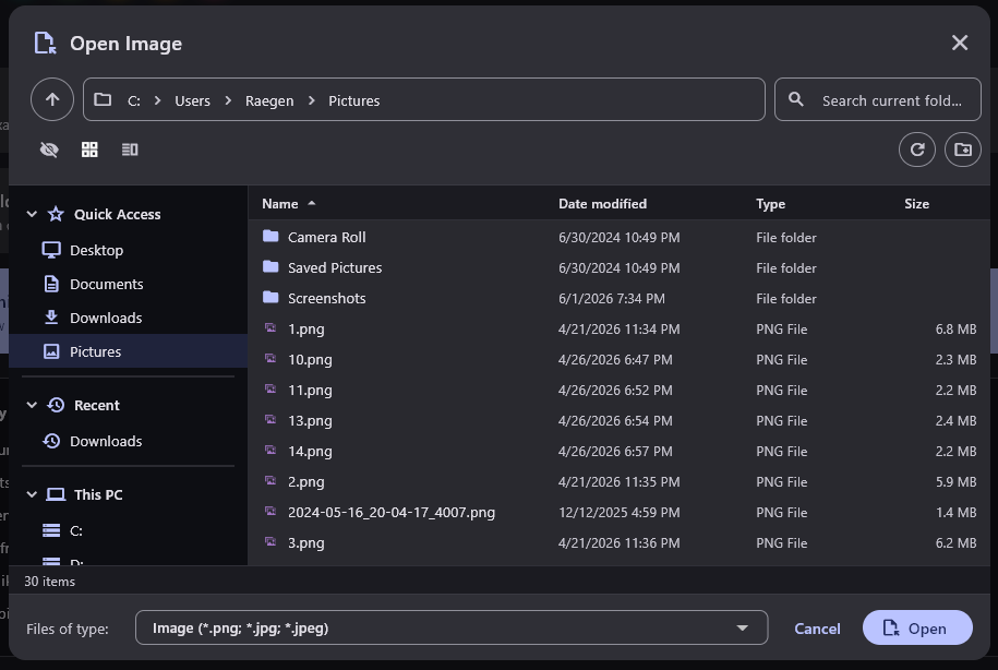 Open file dialog