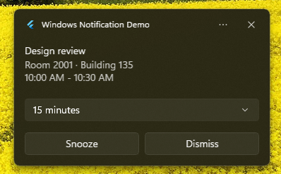 Custom XML Windows toast notification