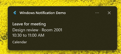 Reminder Windows toast notification